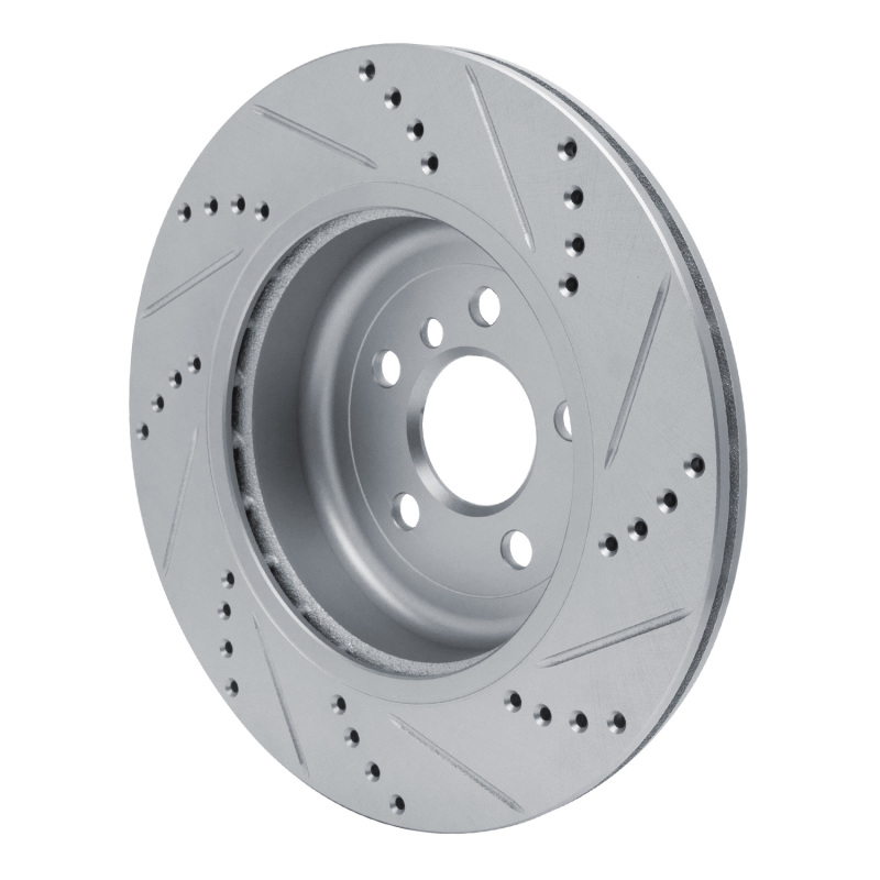 BMW 230I Brake Rotor (1) - Rear - R1 Concepts - Drilled & Slotted - Silver - `17-`25